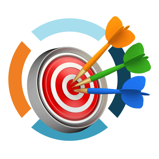 4c icon with bullseye and darts in bullseye